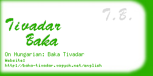 tivadar baka business card